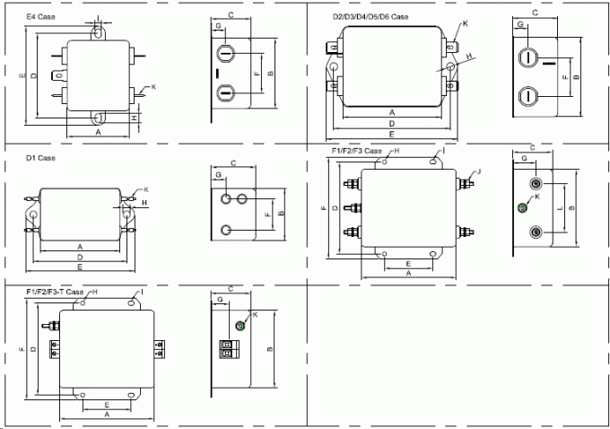 220V 250V Electrical Noise Filter / 1A-1000A EMI RFI Noise Filter