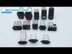 250V, 10A Single Phase IEC inlet socket Power entry Filter , Power Line EMI Filter Long Working Life