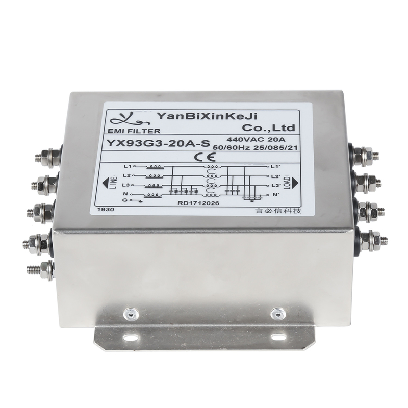 3 Phase 4 Wire EMI Filter 380V/520V Three Phase RFI Filter For Industrial Equipment