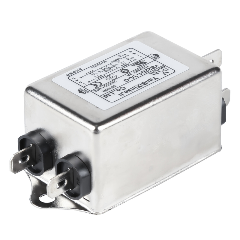 Two Stage Power Line Filter 115V 250V Single Phase EMI Filter Metal Case