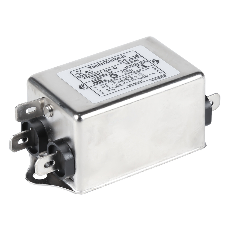Two Stage Power Line Filter 115V 250V Single Phase EMI Filter Metal Case