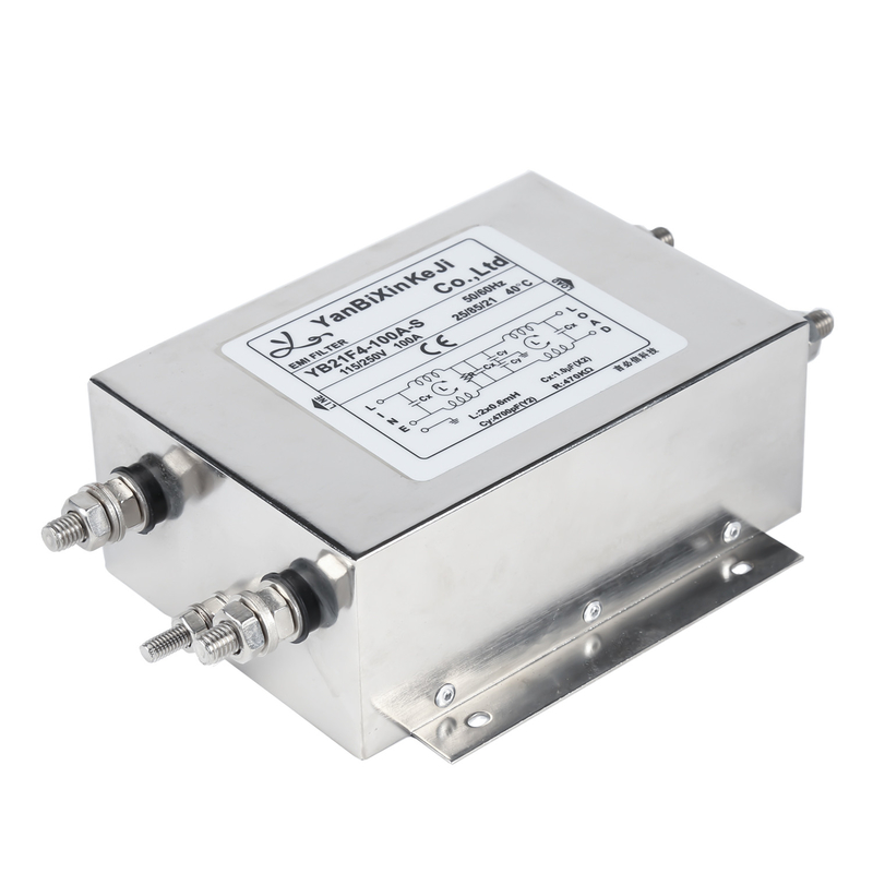 Dual Stage Single Phase Filter 100A High Current Power Line Filter CE Certification