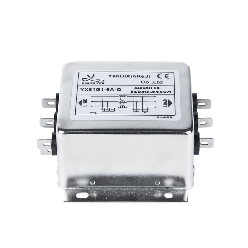 YX81G1-6A-Q Three Phase EMI Filter 6A Fast-on Terminal Output Filter For Motor Driver