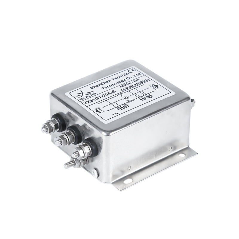 YX81G1-20A-S M4 Screw Output Filter 3 Phase RFI Filter For Three-phase Inverter