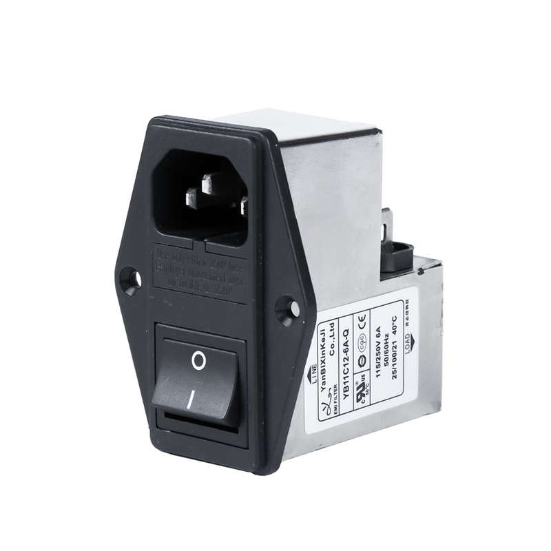 Yanbixin 8A 250VAC Power Enrty Module Filter IEC C12 Inlet EMI Filter For Power Switch