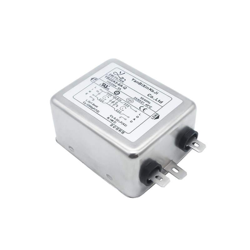 Dual Stage IEC Inlet Filter 220V 6A Single Socket EMI Filter For Power Switch