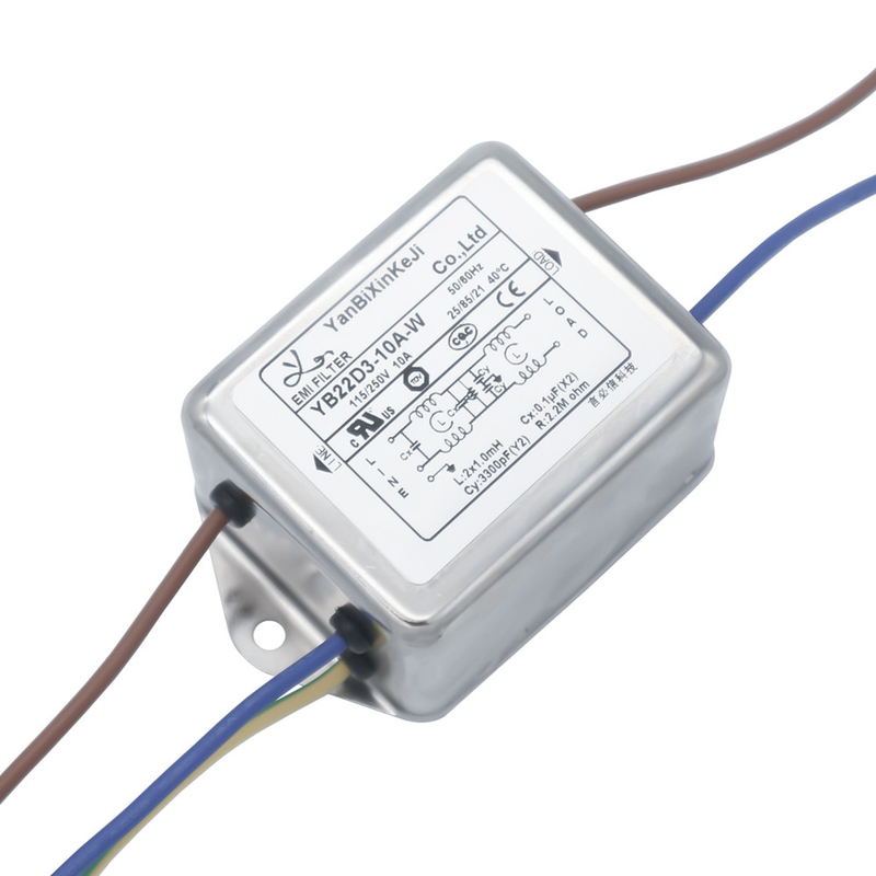 Wire Connection EMI Power Filter YB-D2 10A Ehanced Single Phase Filter For Treadmill