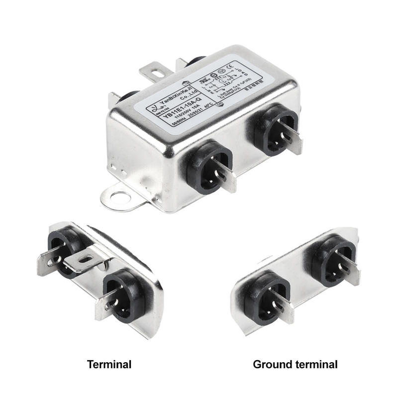 Low Pass Electrical Equipment AC 250V Socket EMI Filter 10A