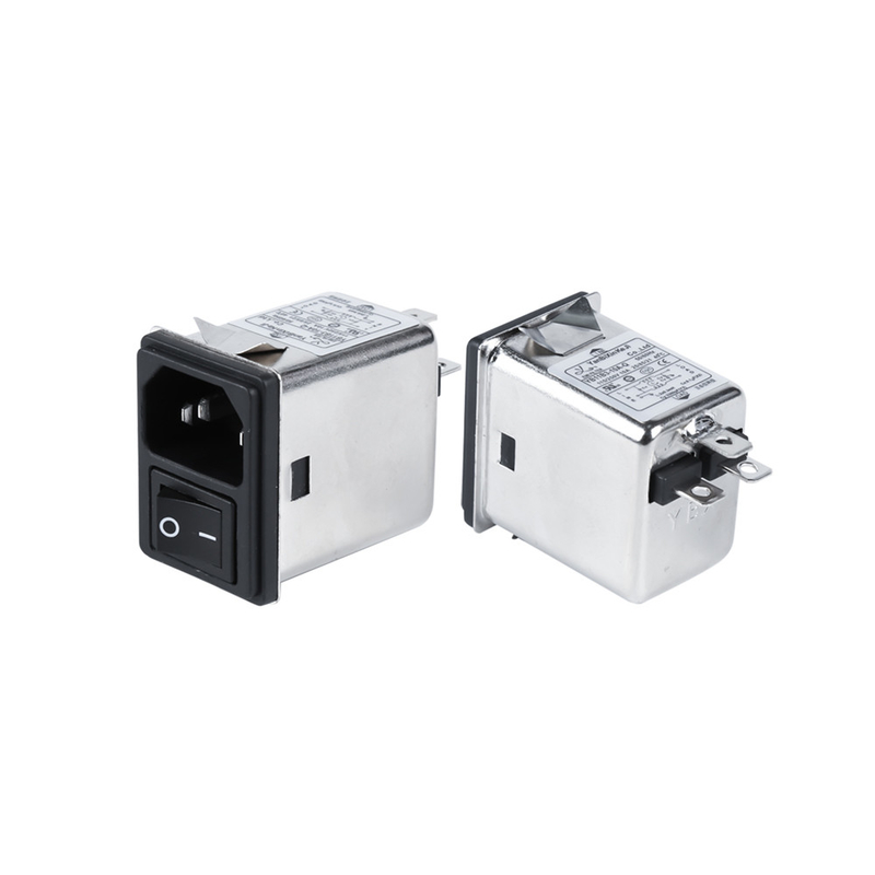 IEC inlet socket snap-in compact Mains EMI Filter 250V for Coffee Equipment with switch