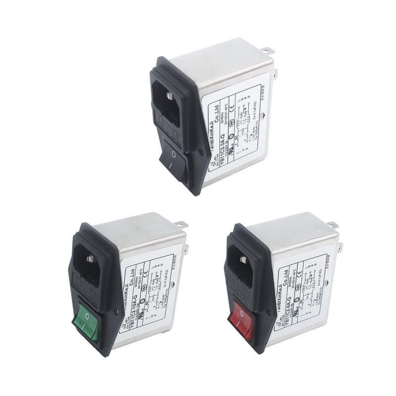 Dual Fuse 220V 10A IEC Inlet Filter Power Entry Module Filter For Audio Equipment