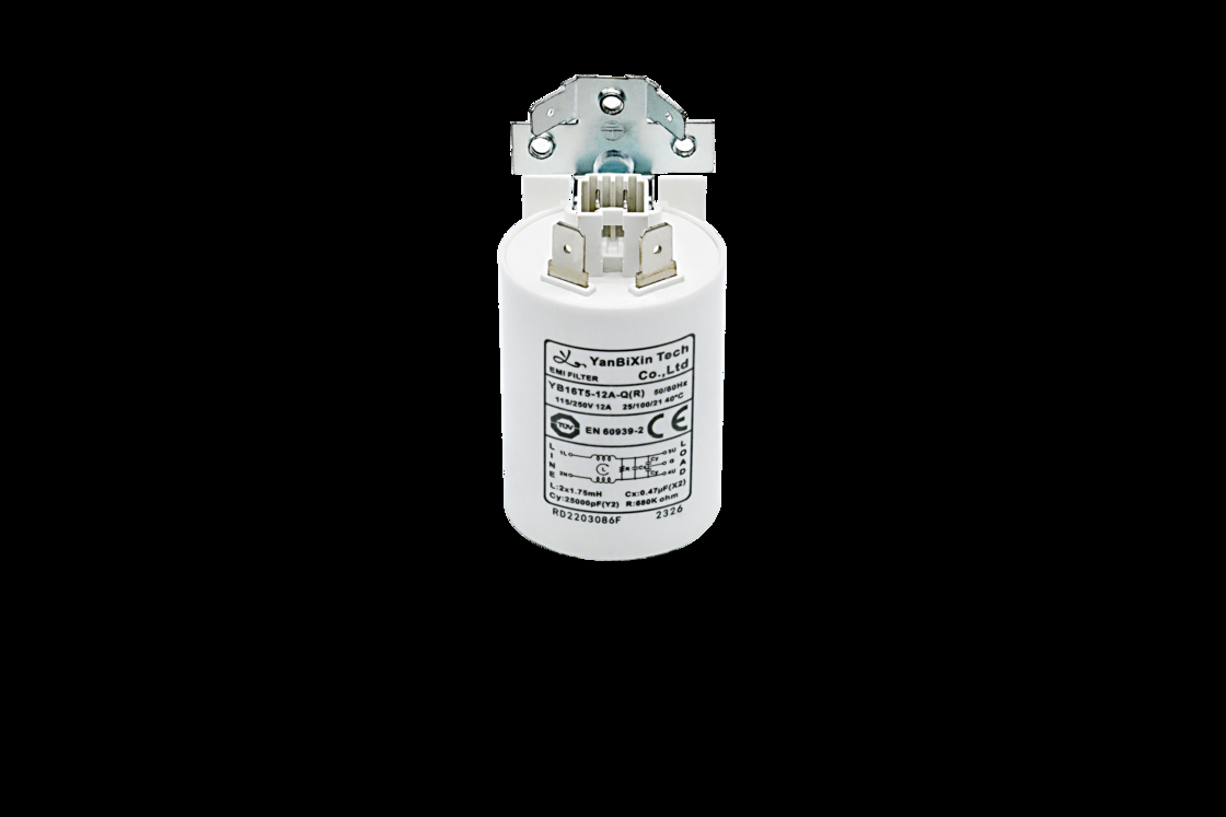 Black Plastic Housing EMI Filter Wire Lead Output 4A Power Filter For Home Appliances