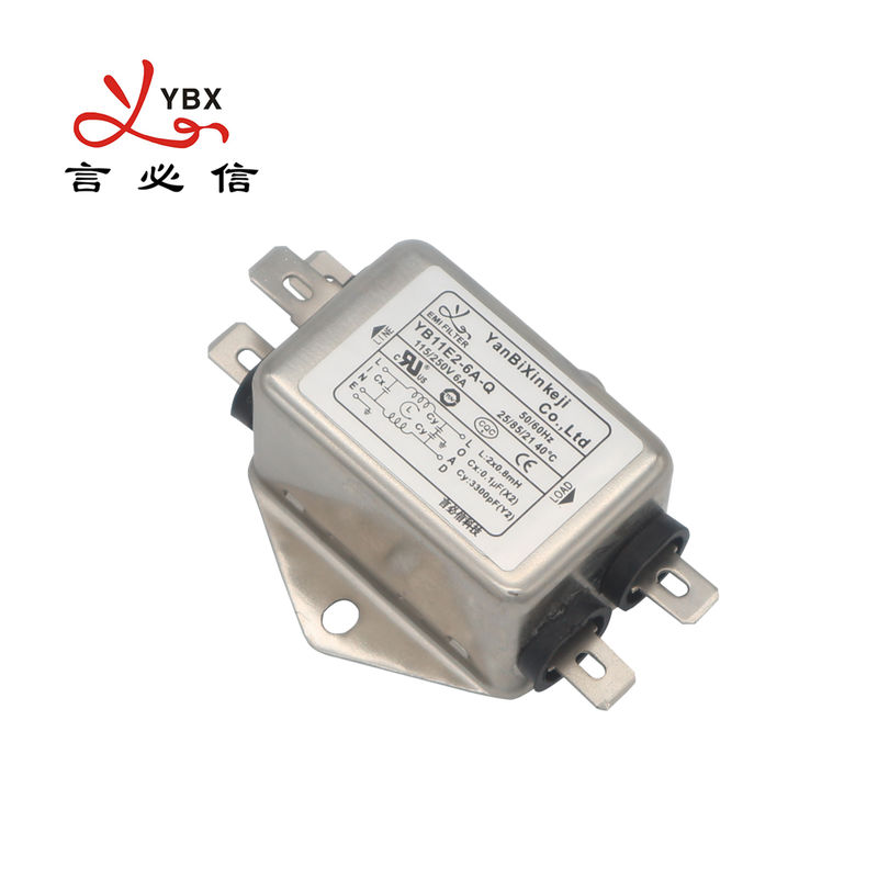 YB11E2-6A-Q Low Pass EMI Filter Fast Terminals Output Surface Mount / Bolts Mount