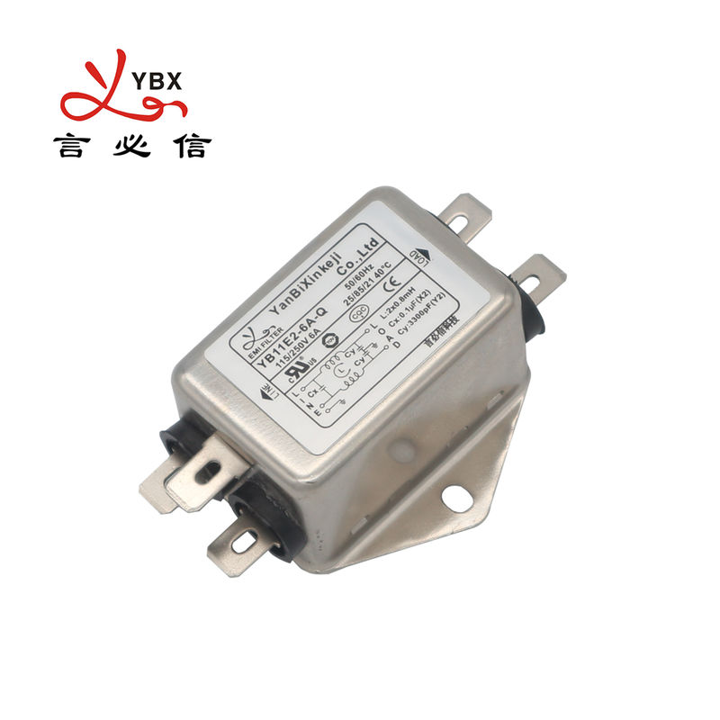 YB11E2-6A-Q Low Pass EMI Filter Fast Terminals Output Surface Mount / Bolts Mount