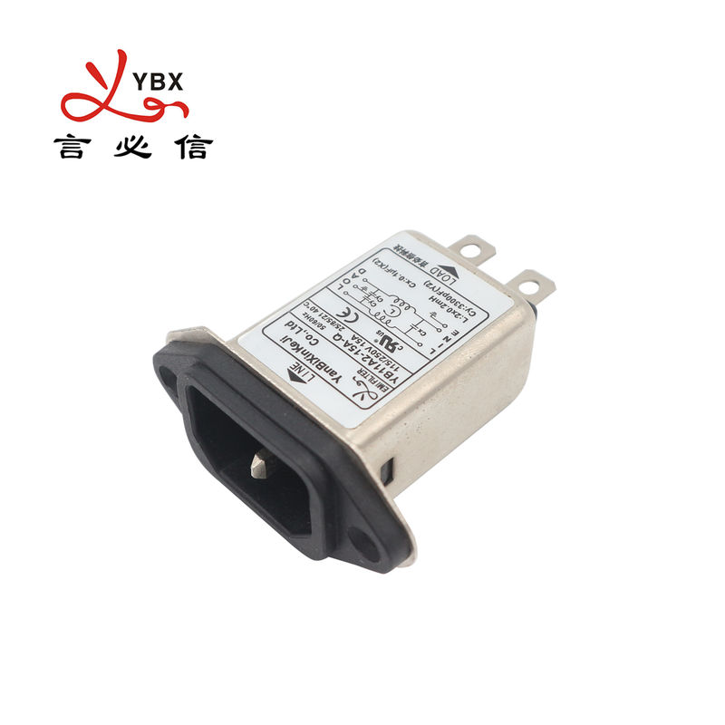250V, 10A Single Phase IEC inlet socket Power entry Filter , Power Line EMI Filter Long Working Life