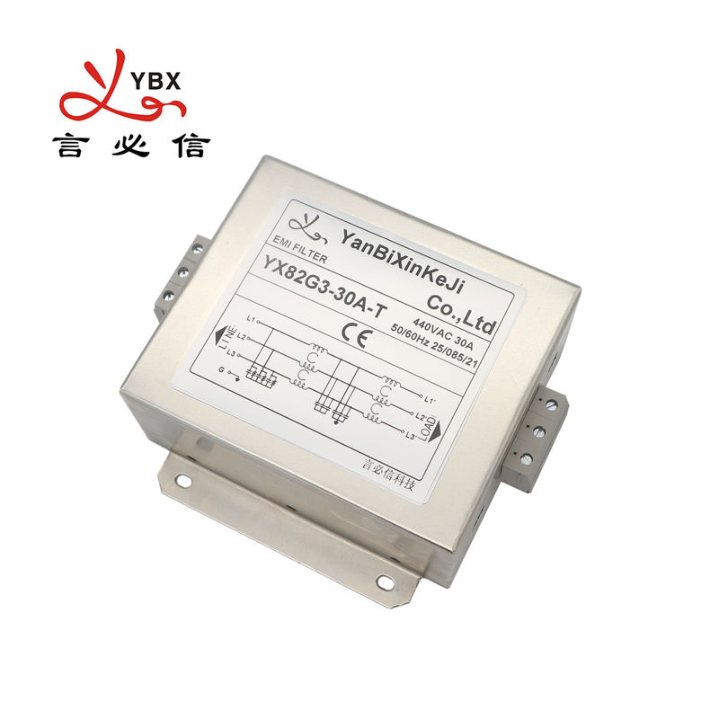 ENEC Three Phase EMI Filter 10A~50A Terminal Block RFI Filter For Semiconductor Equipment