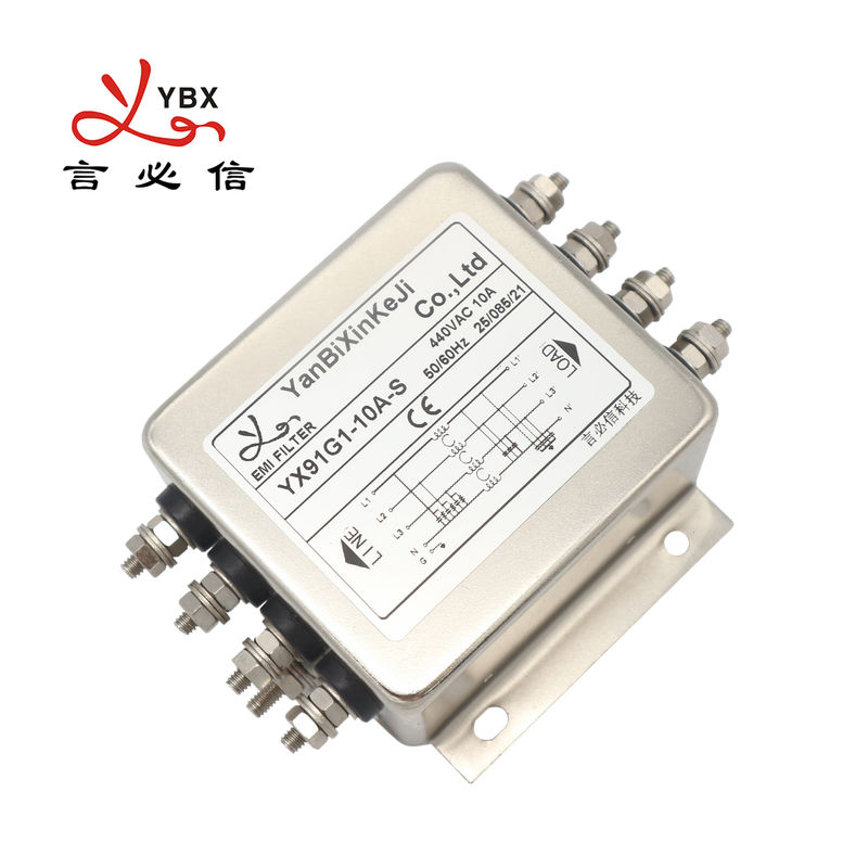10A High Frequency 300MHz Three Phase Filter M4 Screw Output EMI/RFI Filter