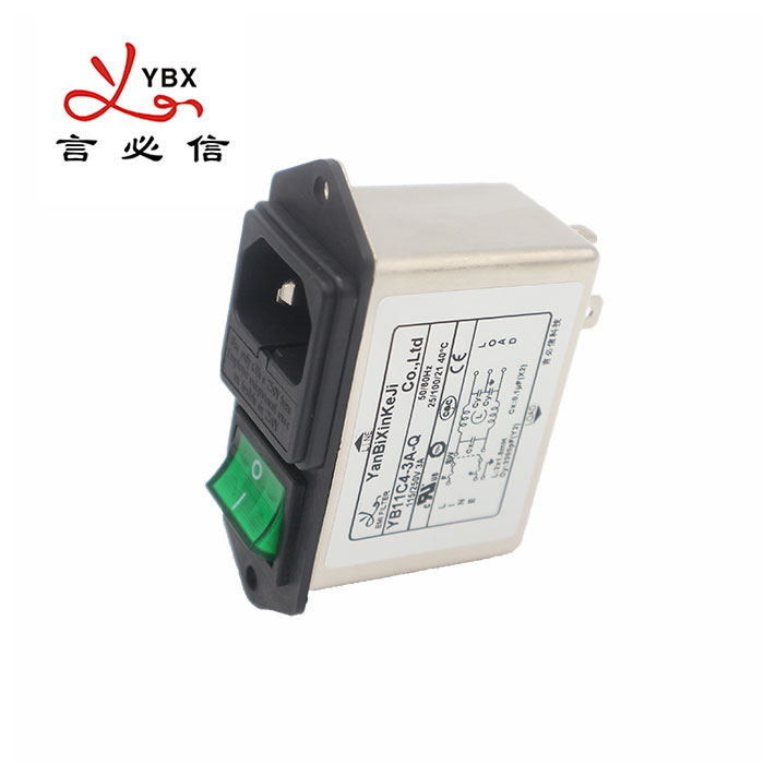Green Switch Power Input Module Filter 250V 1A~10A Plug-in EMI filter