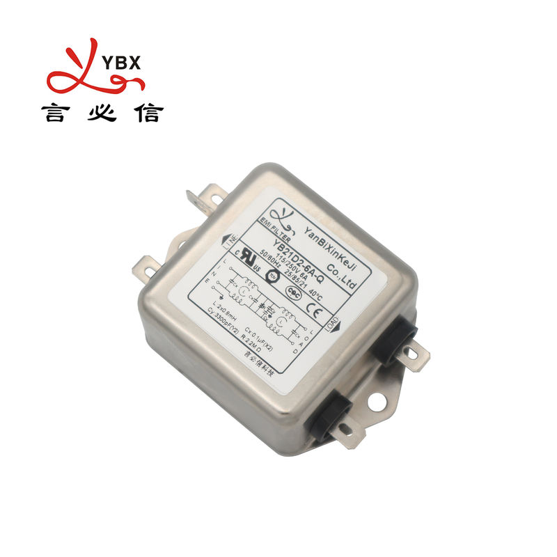 YB21D2-6A-Q Low Pass EMI Filter Fast Terminals Output Single Phase Filter