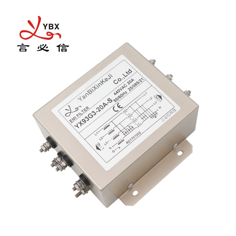 YX93G3 20A 3 Phase EMI Filters EMI Power Filter For VFD