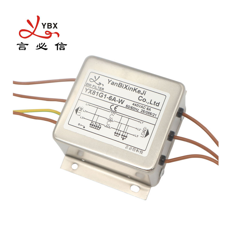 YX81G1-6A-W Three Phase EMI Filter Three Wire EMI Power Line Filter