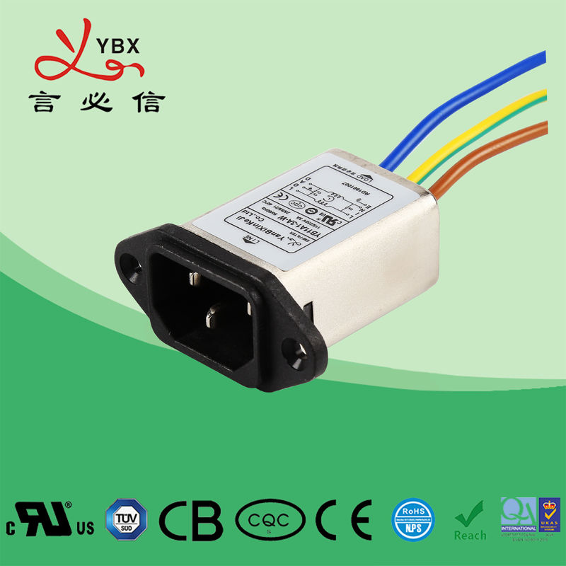 Low Pass Emi Rfi Noise Filter 10A 120V/250V Environmental Temperature 40°C