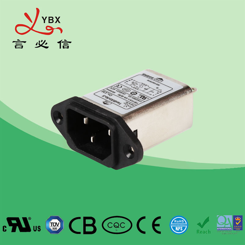 16A High Efficiency Plug In RFI Filter Inlet Power Line Noise For Household Equipment