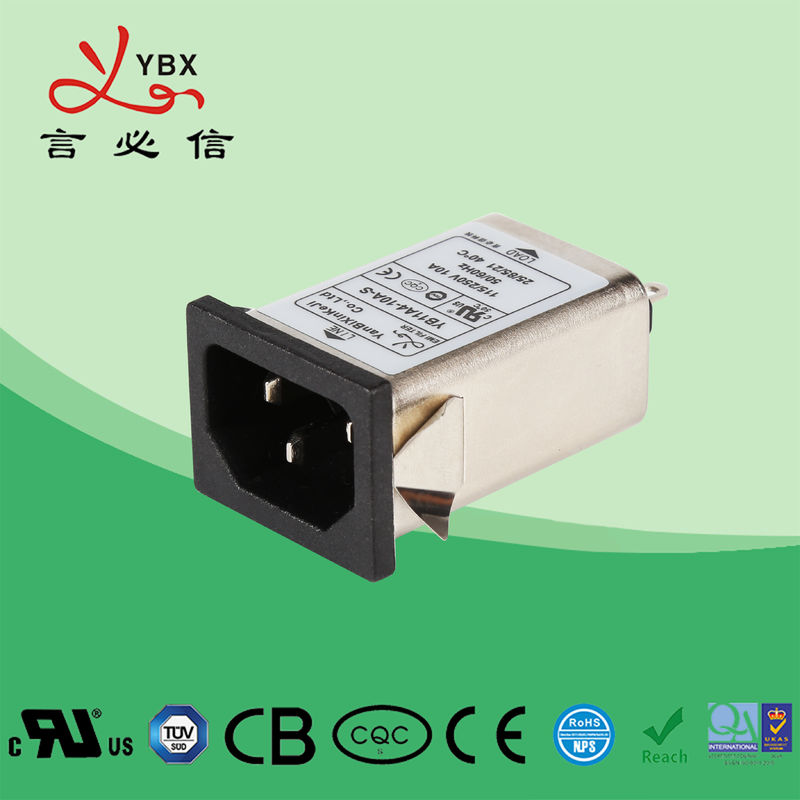 YBX IEC Inlet EMI Filter 220V AC EMC Noise Filter 1A 3A 6A 10A For Electric Equipment