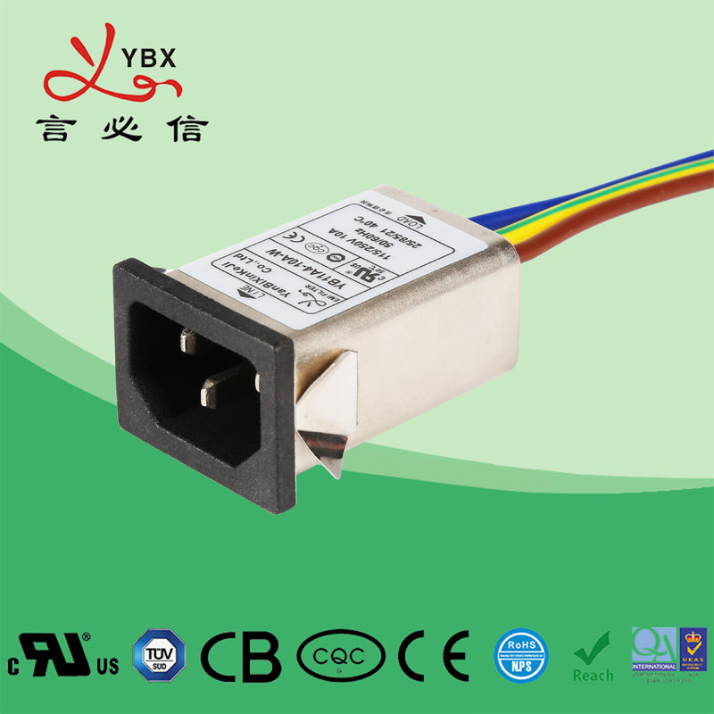 YBX IEC Inlet EMI Filter 220V AC EMC Noise Filter 1A 3A 6A 10A For Electric Equipment