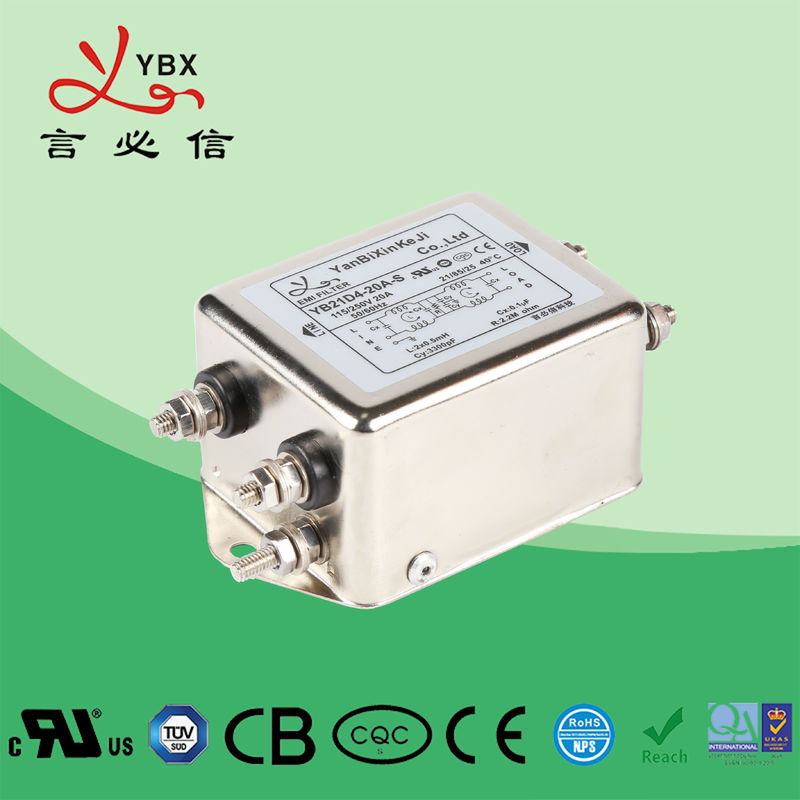 YB21D4-15A-Q Low Pass EMI Filter 50/60Hz Frequency Compact Power Filter