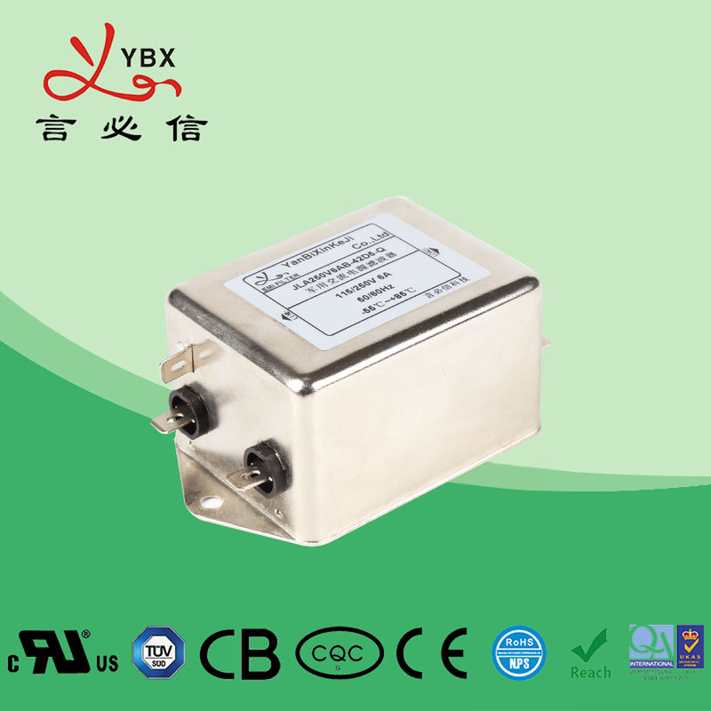 Yanbixin High Performance Single Phase RFI Filter / RFI Noise Filter 110V 250VAC 6A