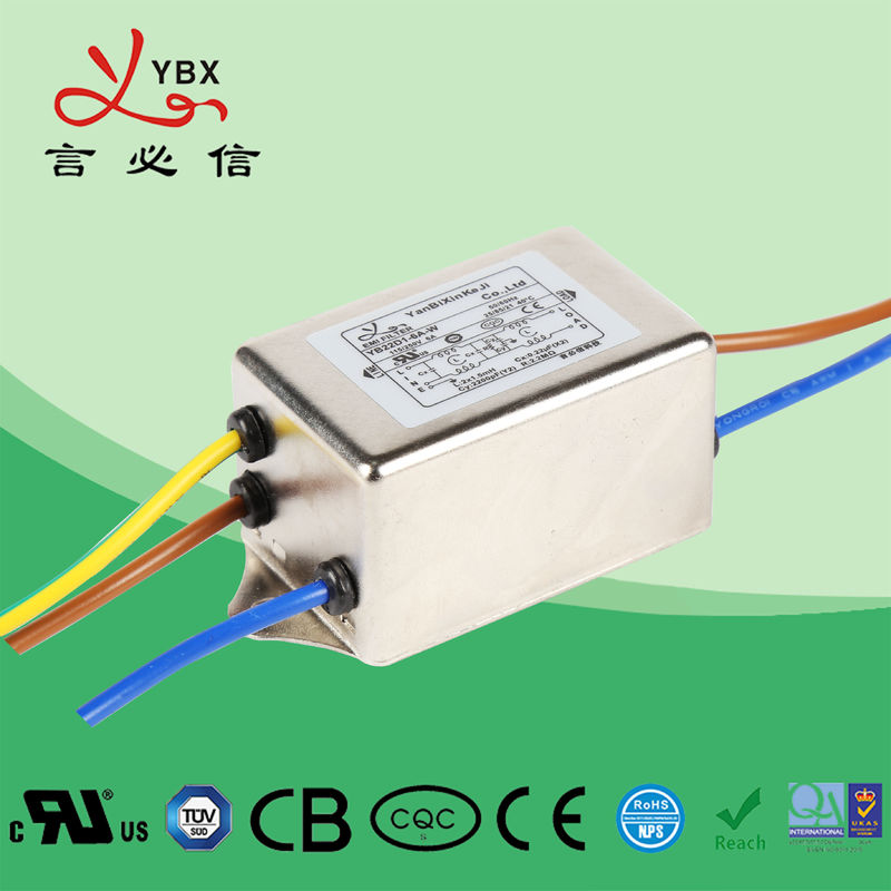 Single Phase Power Line EMI Noise Filter 115/250VAC Oprating Frequency 50/60Hz