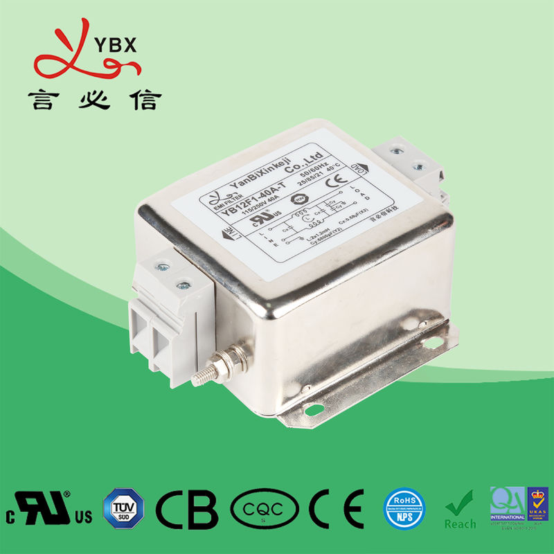 YB-F Series Emi Filter High Attenuation Single Phase Filter For 115V/250V Power Supply