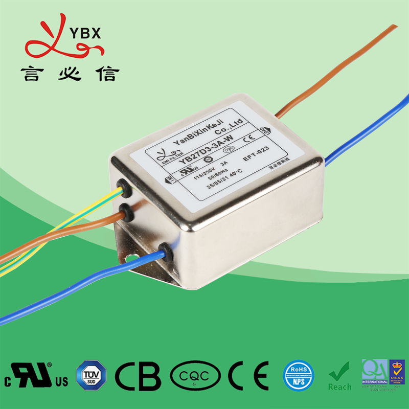 8A Wire Electrical Power Line Filters High Performance Single Phase