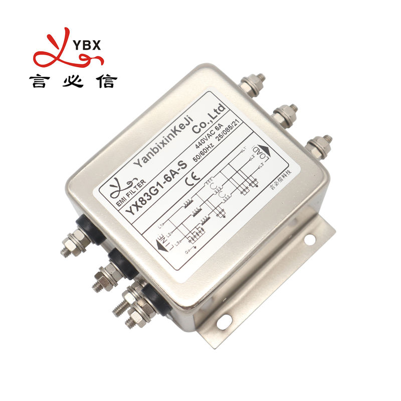 High Performance Three Phase Filter 6A 10A 380V EMI/RFI Filter For Inverter