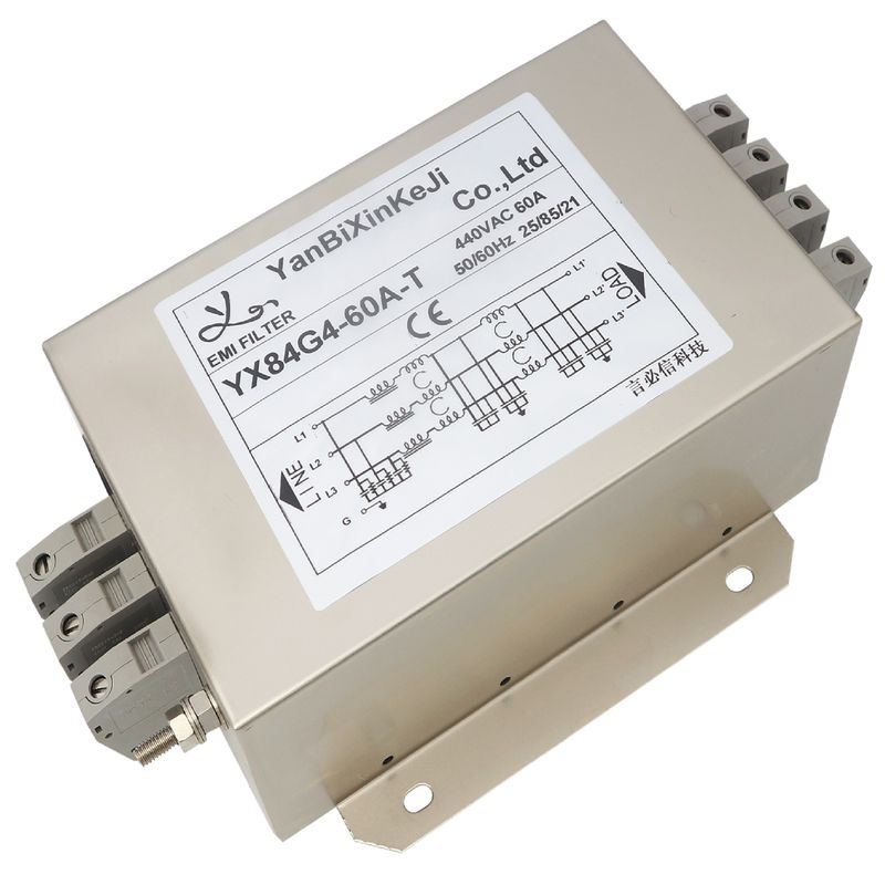 YX84G4-60A-T Three Phase EMI Filters Three Wire Terminal Block Output