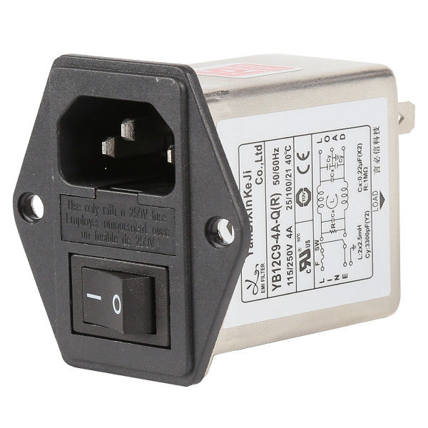 10A 6A 3A Plug In RFI Filter Low Pass IEC Socket Inlet Three In One