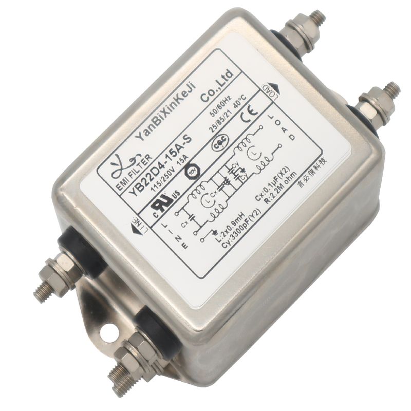 YB22D4 Two-stage Singel Phase Filter 250V 15A Ehanced EMI Noise Filter For Electronic Equipment