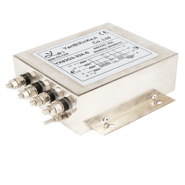 10A 4 Line 3 Phase EMI Filter For Office And High Power Office Equipment