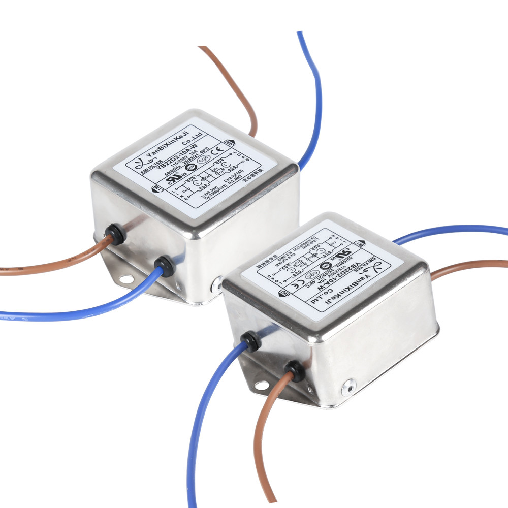 250V 10A D Series Single Phase Filter Dual Stage EMI Filter Wire Output ...