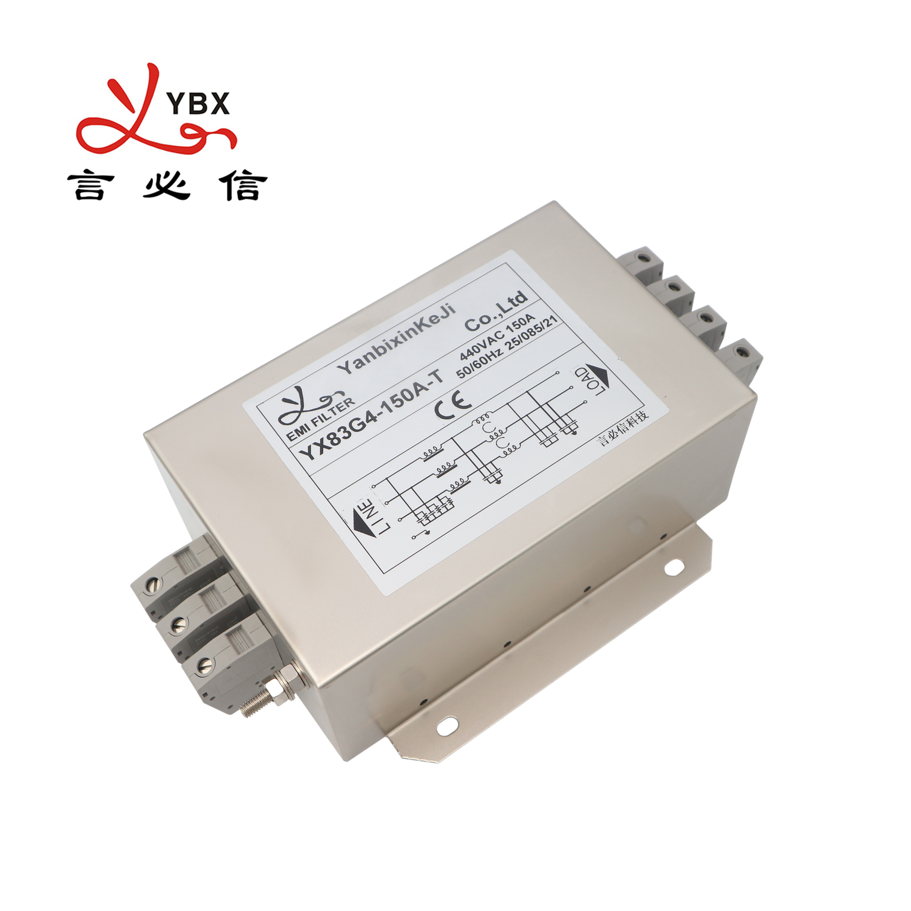 100A High Current Three Phase Filter ENEC EMI/RFI Filter For Single ...