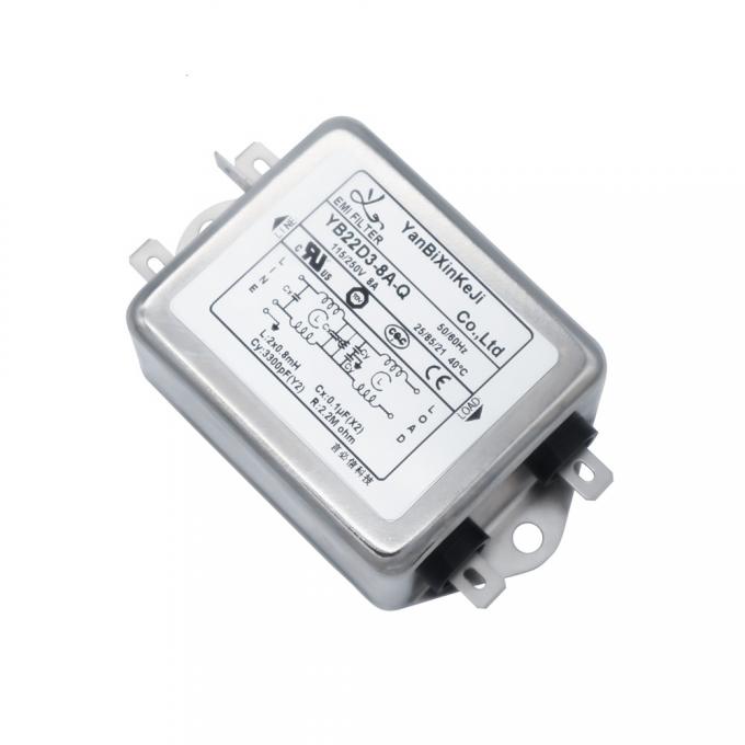 8A 220V EMI Filter High Performance Dual-Stage Single Phase Filter For ...